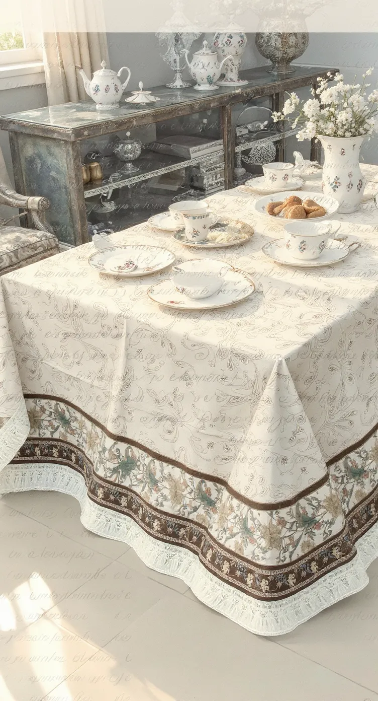 Flower Border Table Cover