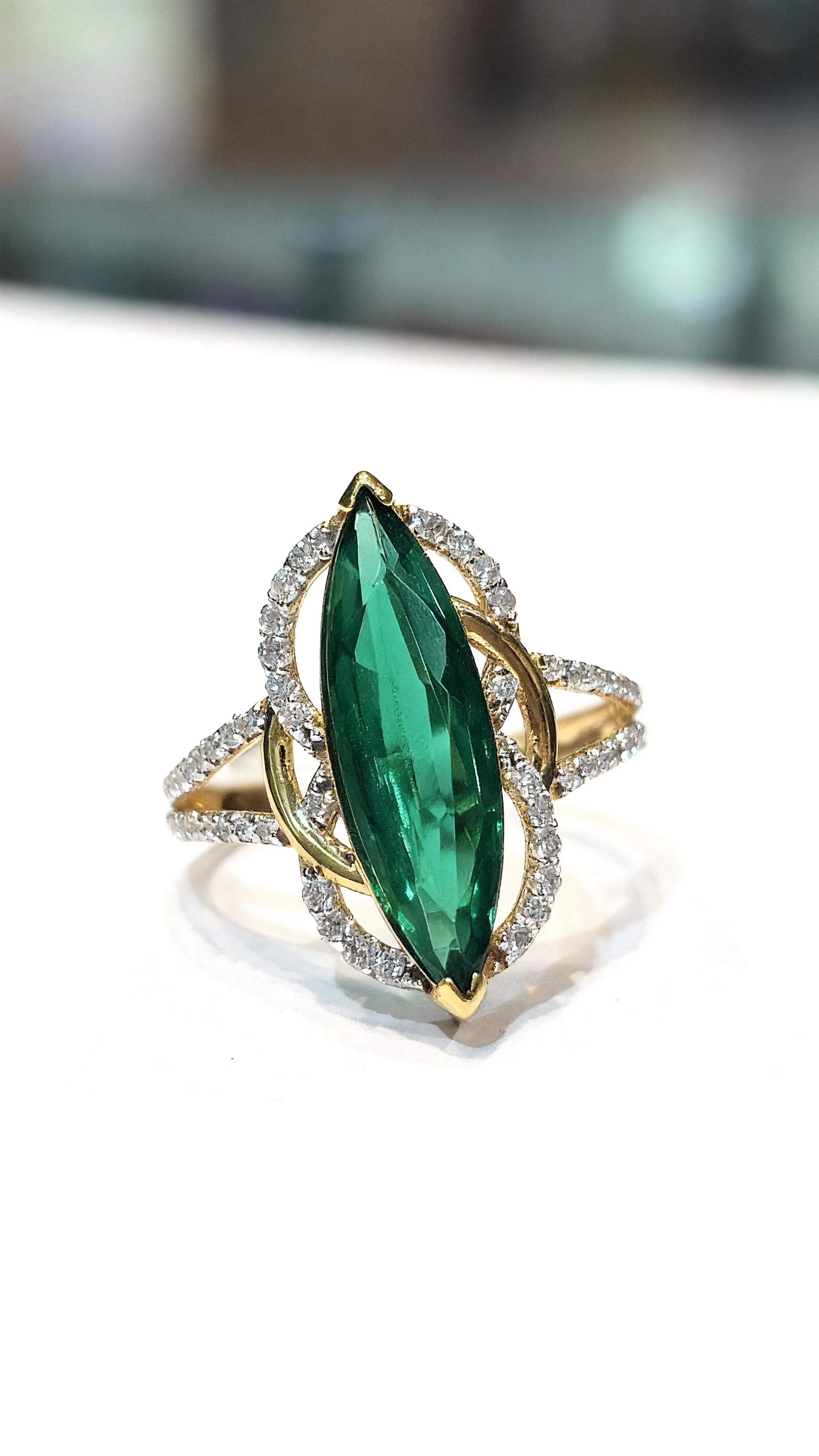 Emerald and Diamond Ring