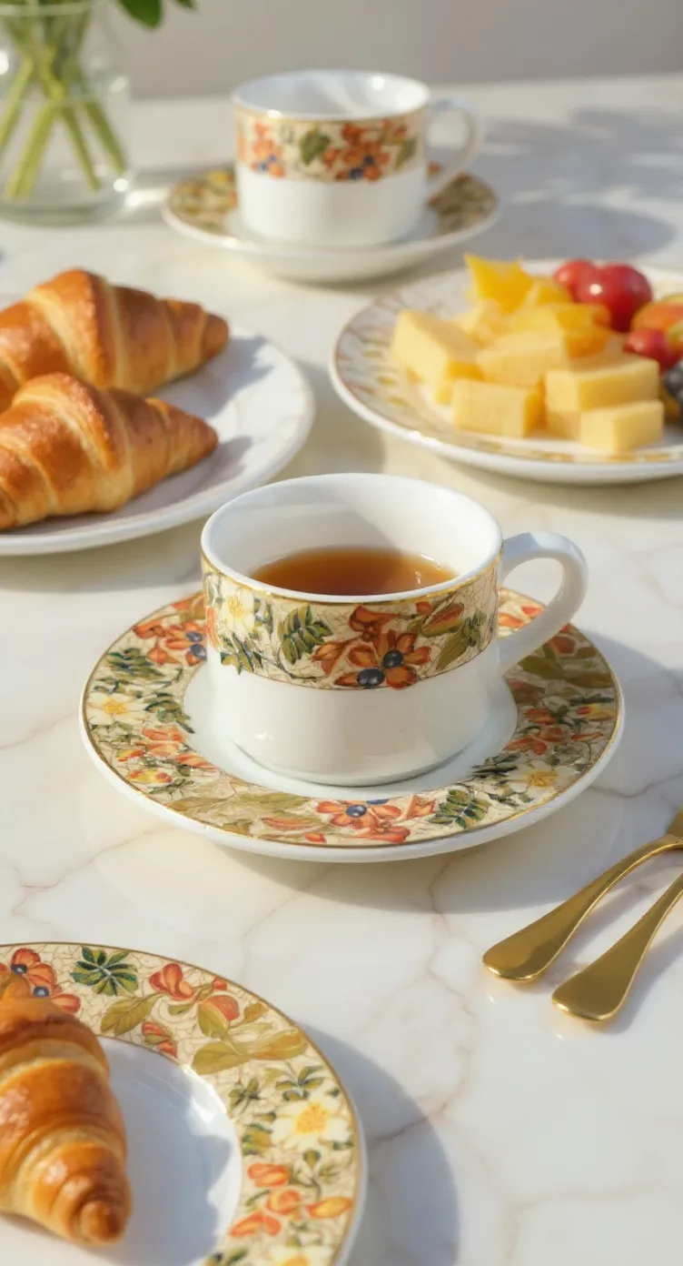 Floral Porcelain Cup and Saucer Set