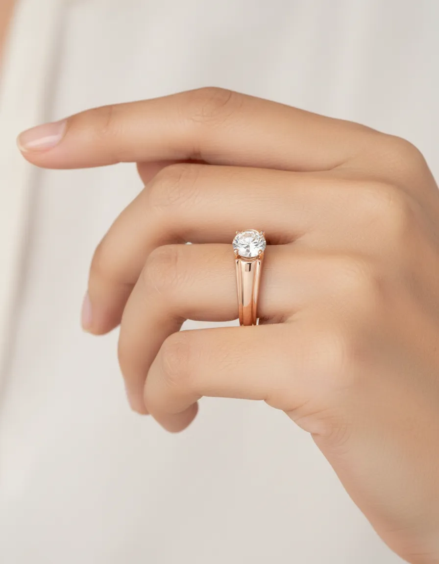 Rose Gold Solitaire Ring