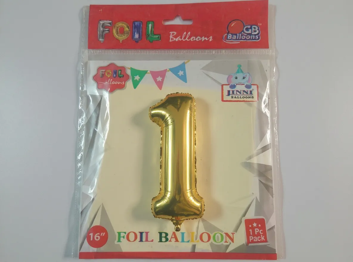 Jinni Balloons Number 1 Foil Balloon