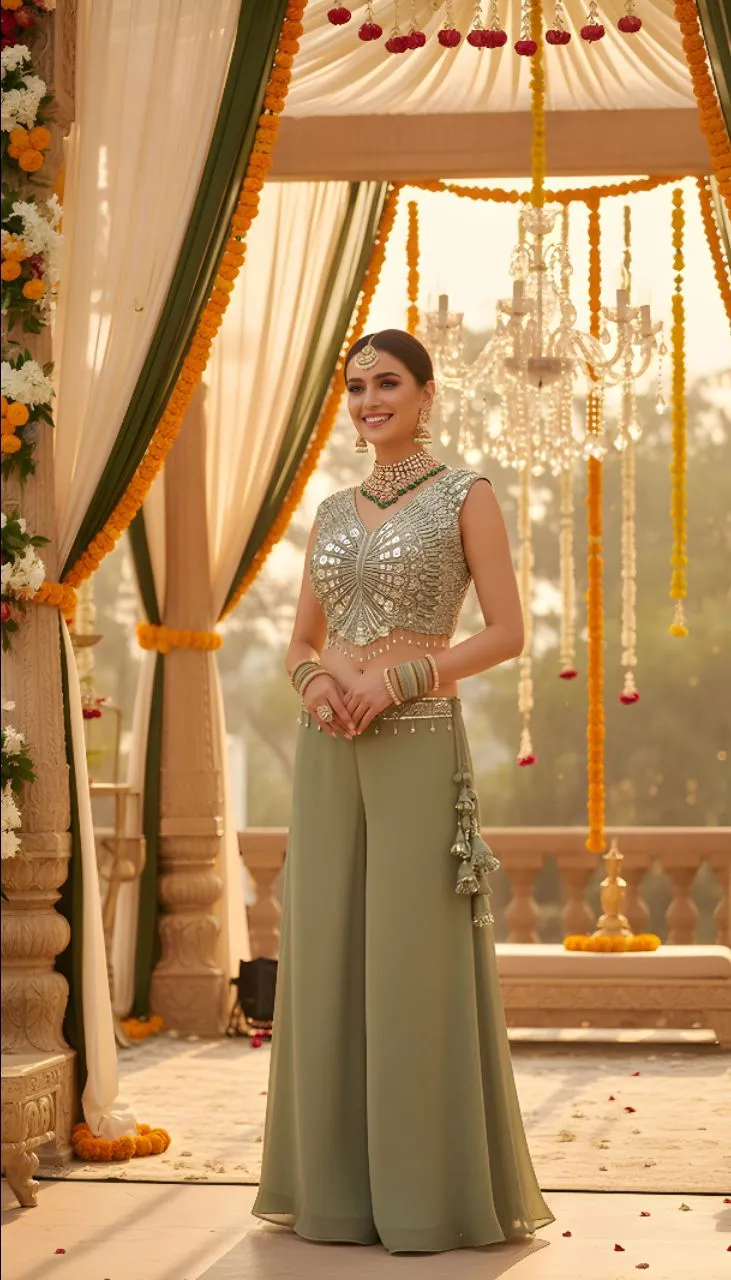 Embroidered Palazzo Set