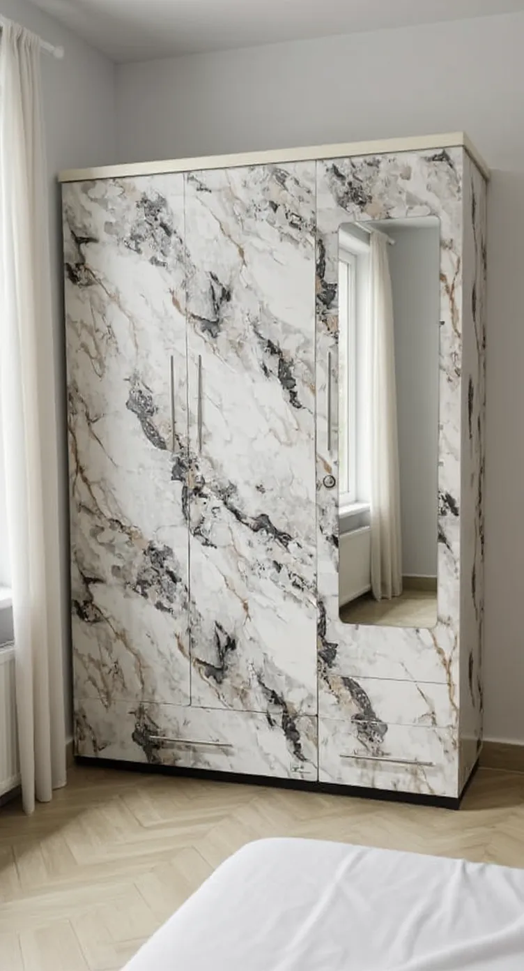 Marble Finish Wardrobe