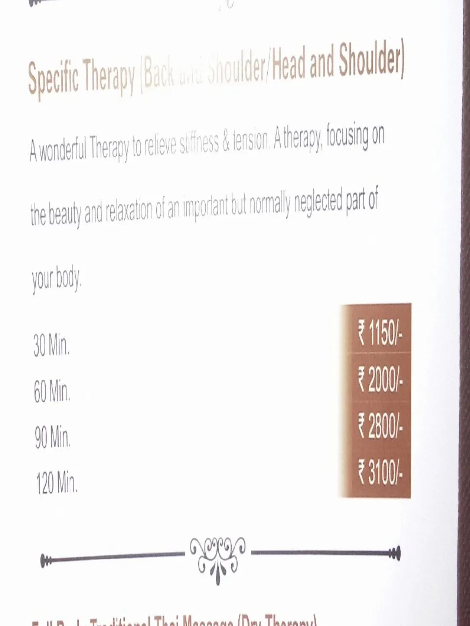 Specific Therapy (Back and Shoulder/Head and Shoulder)