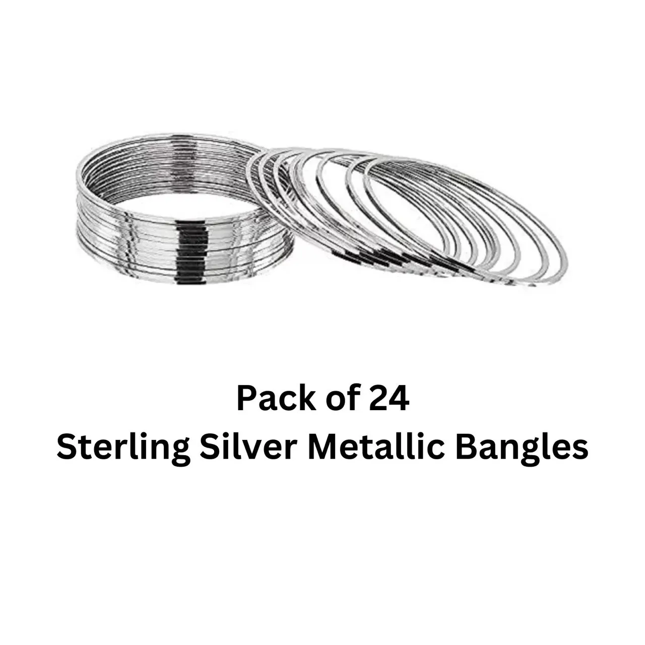 Pack Of 24 | Silver Bangle Set 2.4