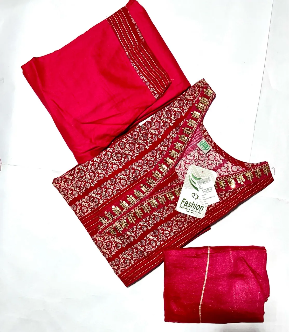 Traditional Reyon Red Kurti Pant Set Size S(40) M(42) L(44) Join WhatsApp No.8447220915