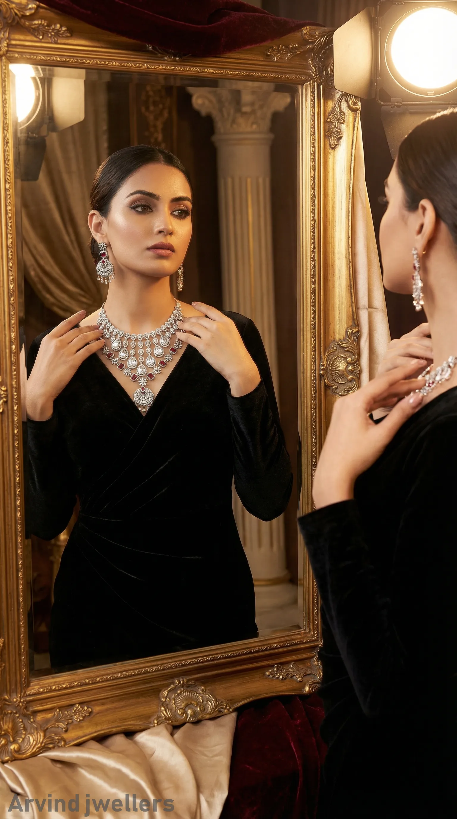 Diamond and Ruby Jewelry Set