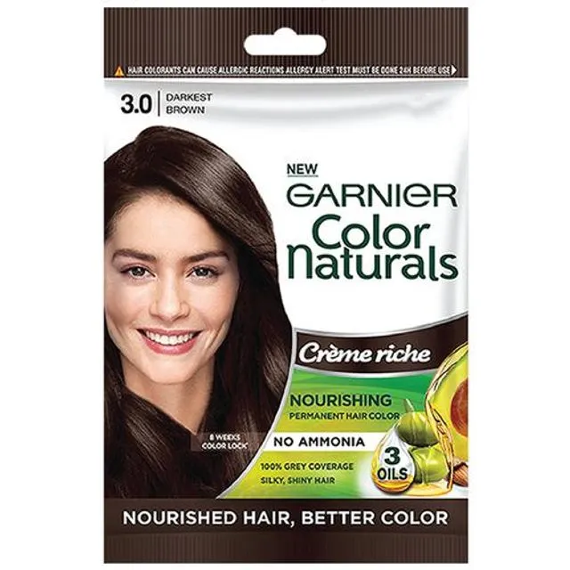 Garnier Color Naturals Hair Colour 3 Darkest Brown 60 g
