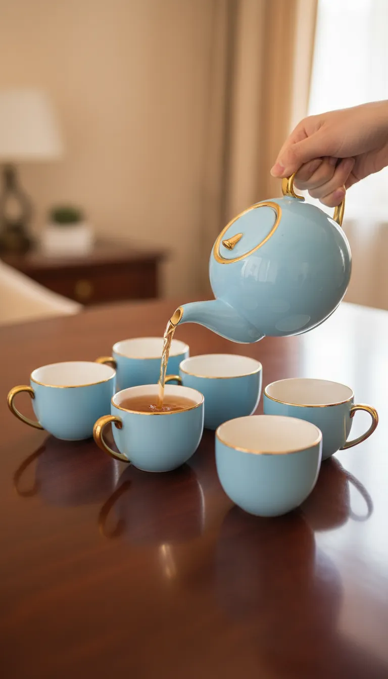 Blue-Gold Teapot Set