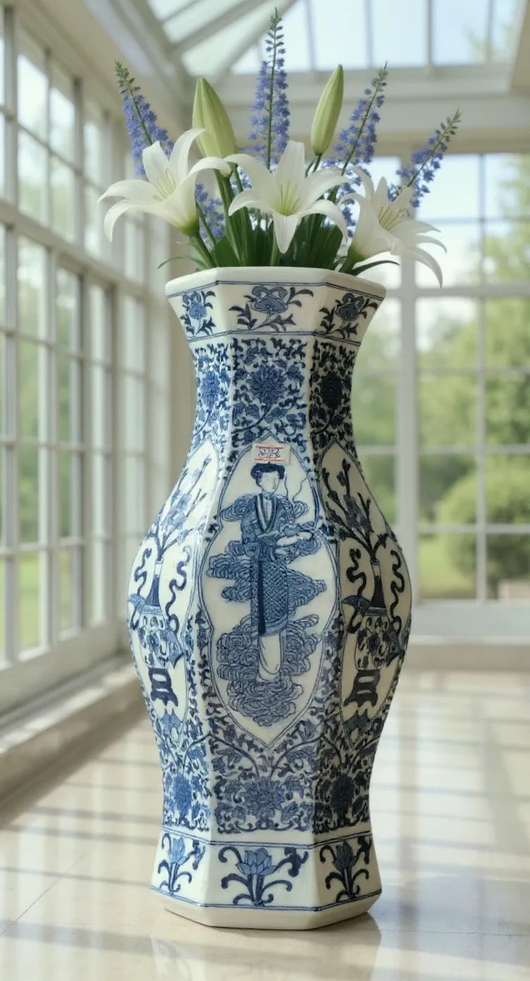 Blue and White Porcelain Hanging Vase