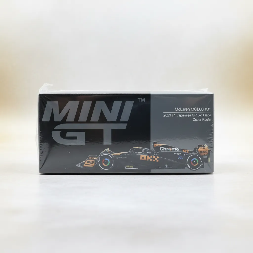MINI GT McLaren MCL60 #81 – 2023 Formula 1 Japanese Grand Prix 3rd Place (Oscar Piastri) 1:64 Diecast Model Car view 2