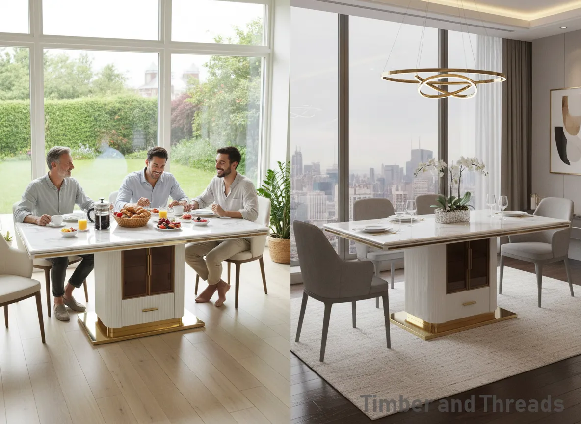 Marble Finish Dining Table:IFC/DT/C604 63x36"