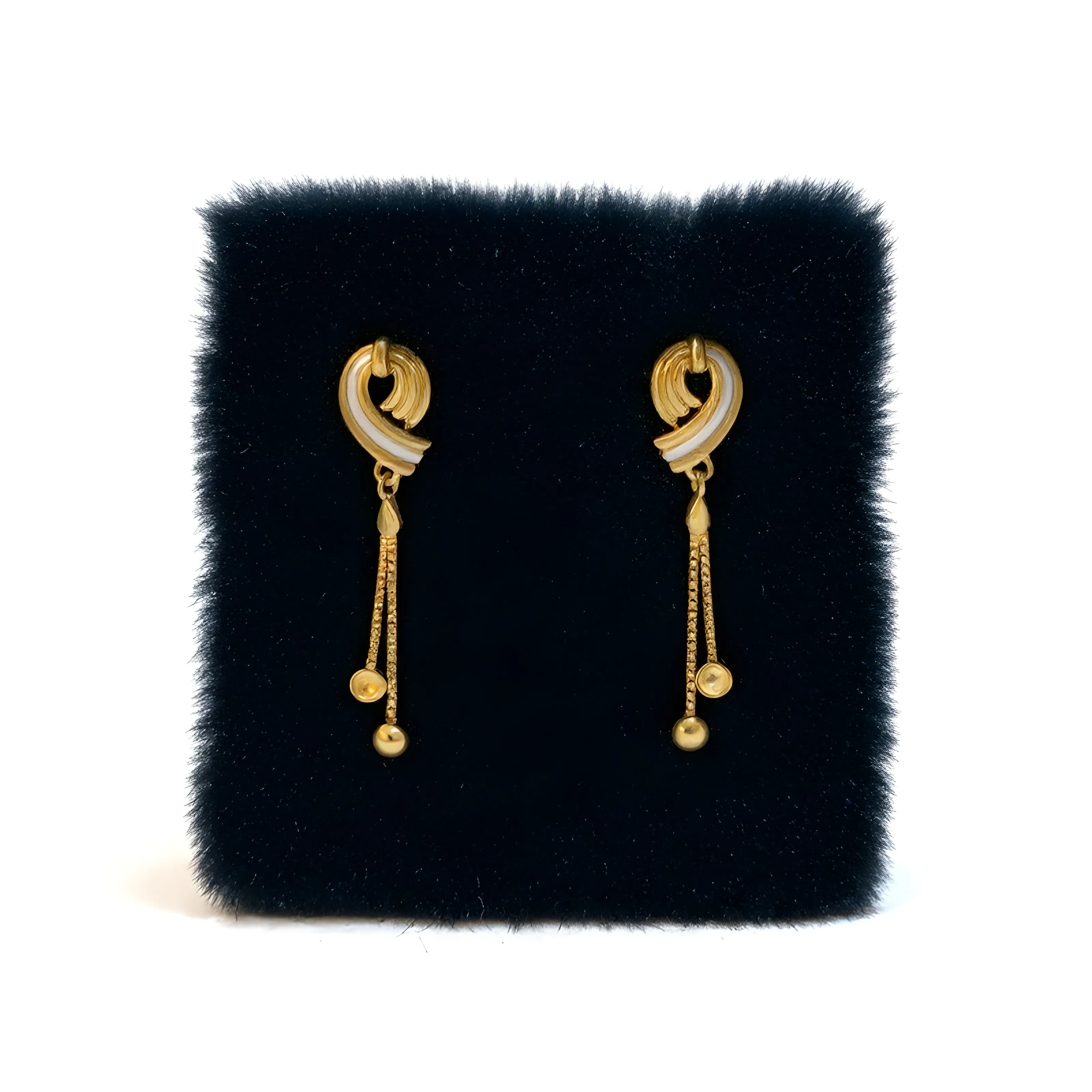 Gold and Enamel Earrings