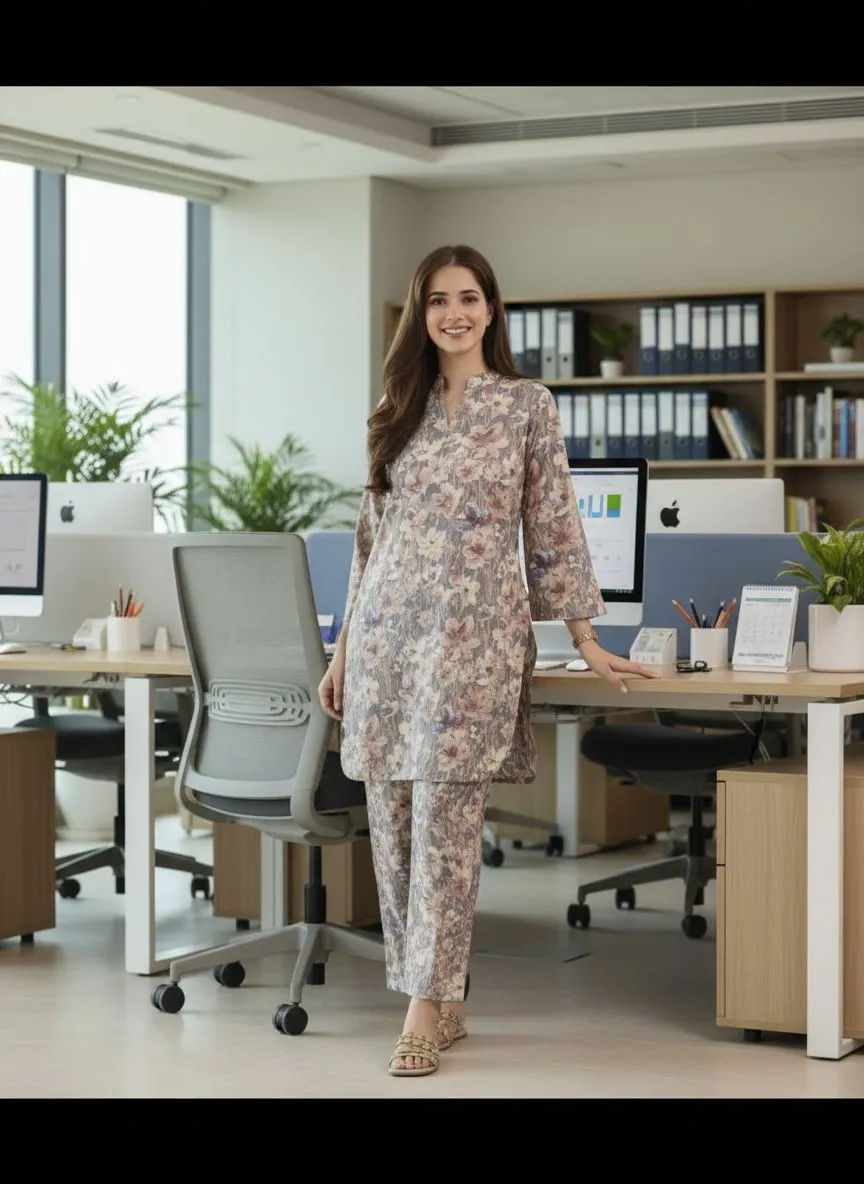 Floral Print Muslin Coord Set