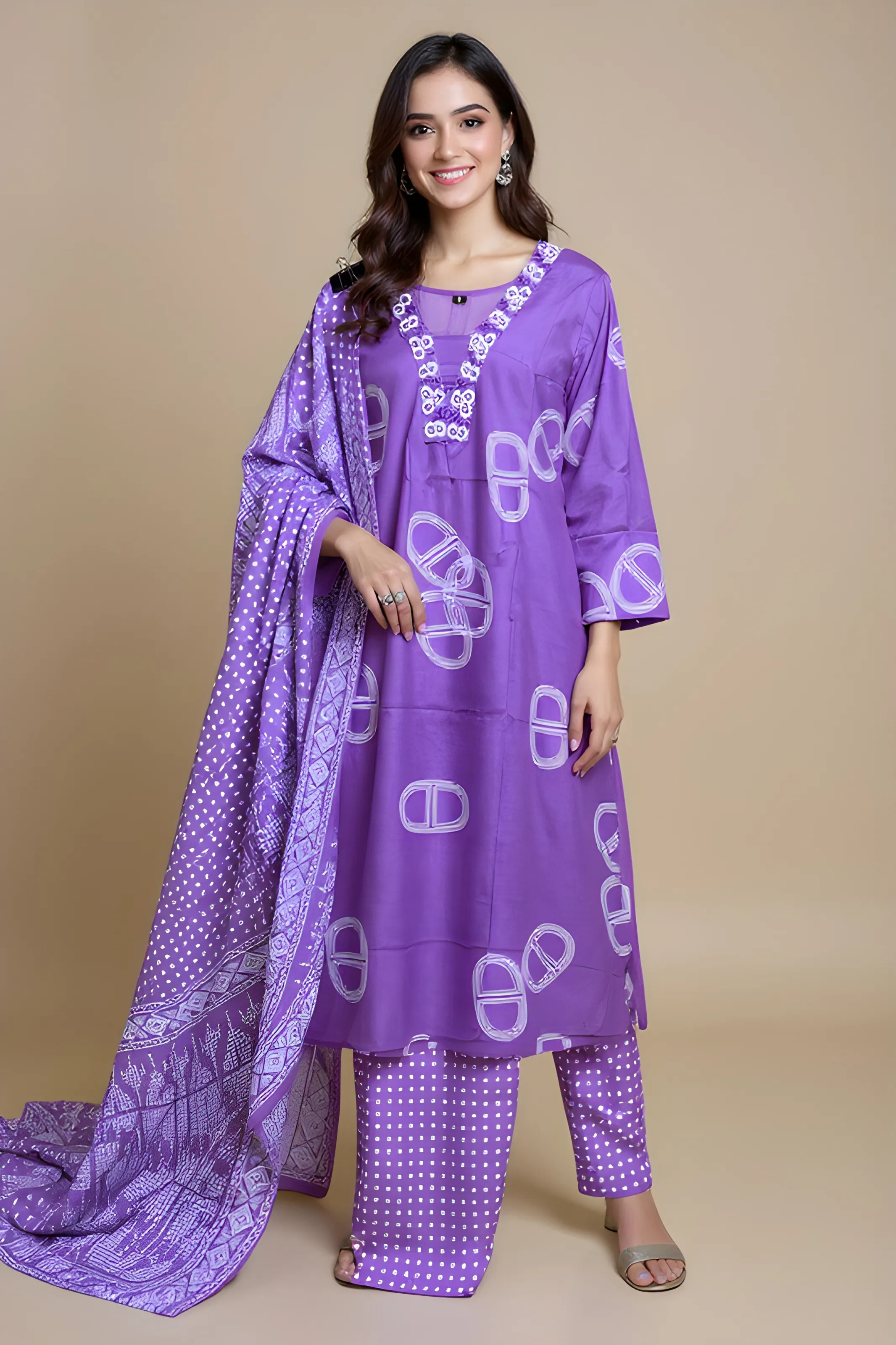 Traditional Purple Salwar Suit 3XL To 5Xl