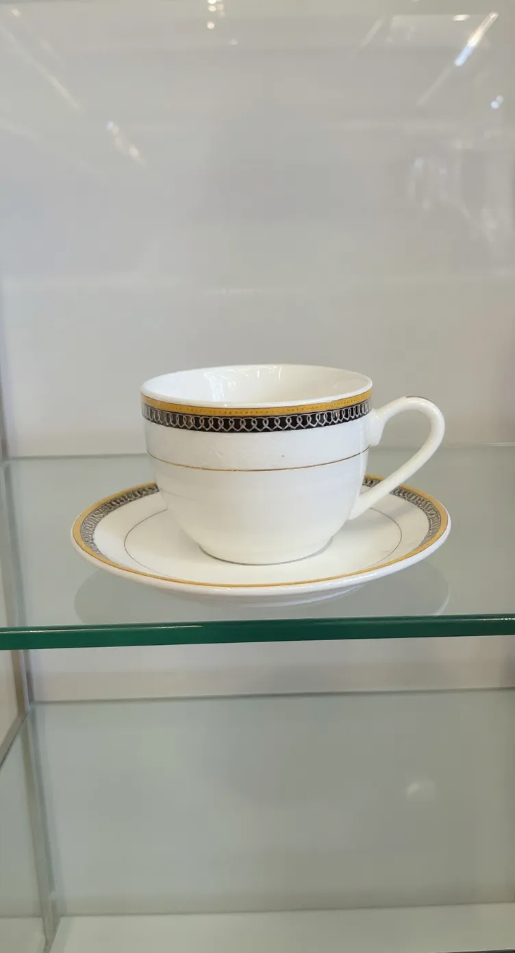 Ceramic Teacup and Saucer