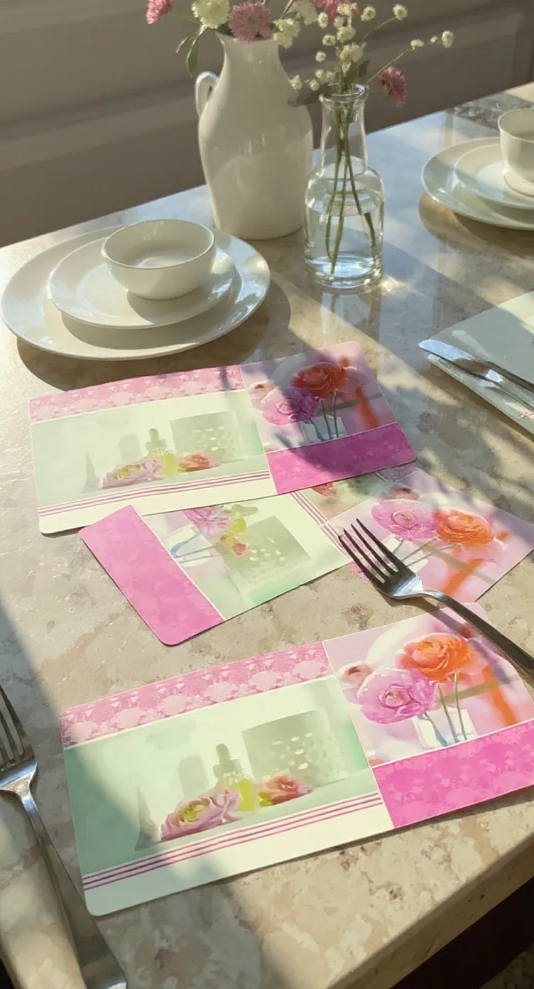 Floral Placemat and Coaster Set