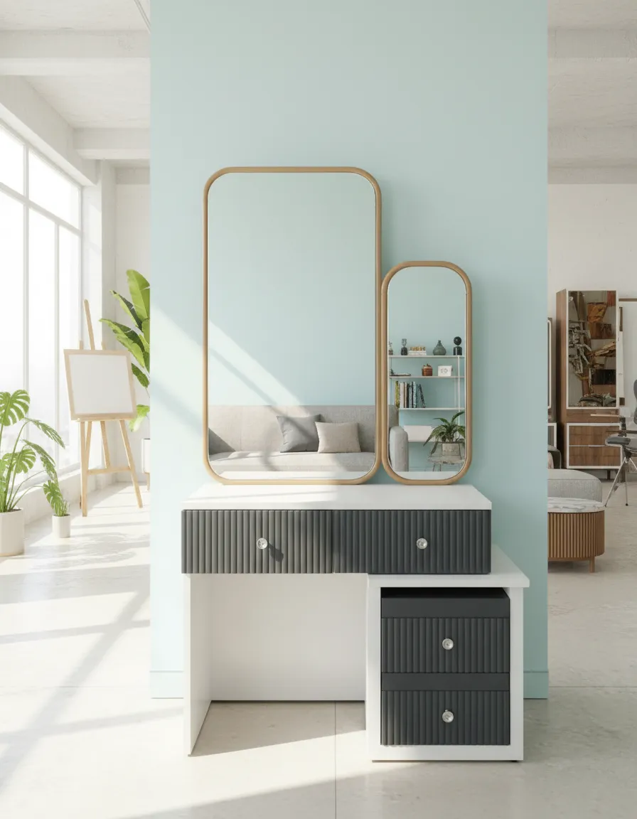 Contemporary Vanity Table with Mirror