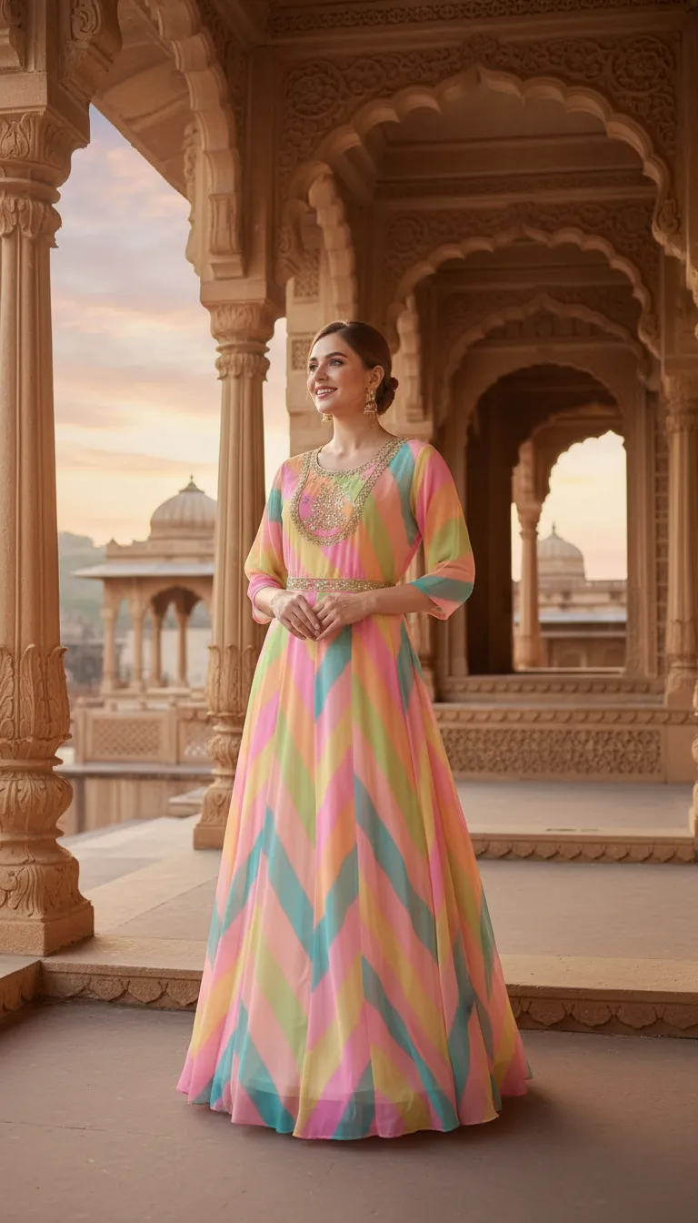 Multicolored Embroidered Dress