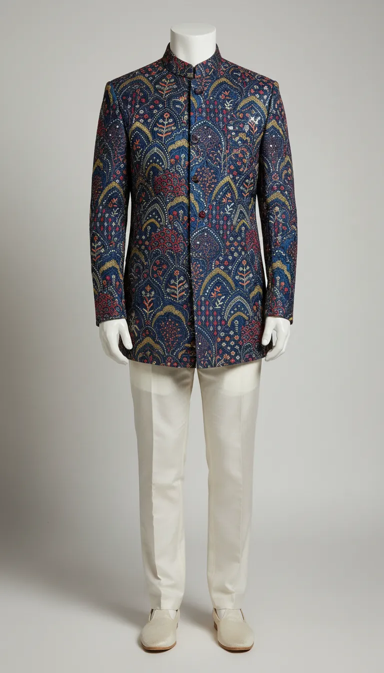 Embroidered Denim Fabric