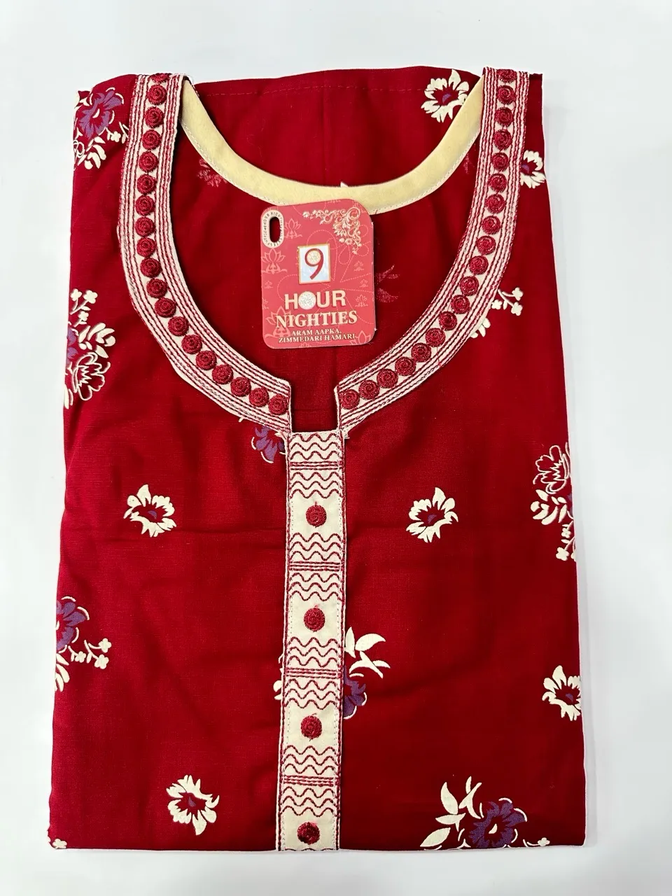 Cotton Embroidery Nighty