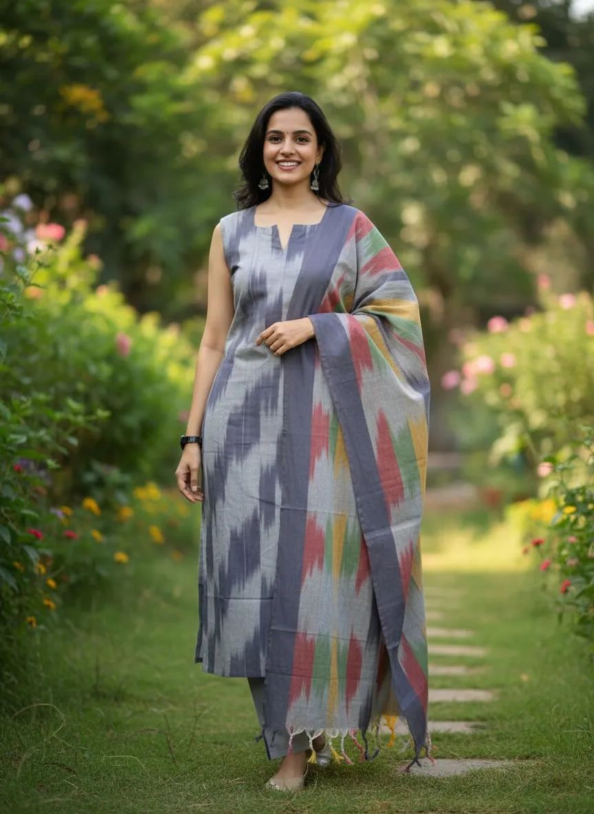 Abstract Print Cotton Saree