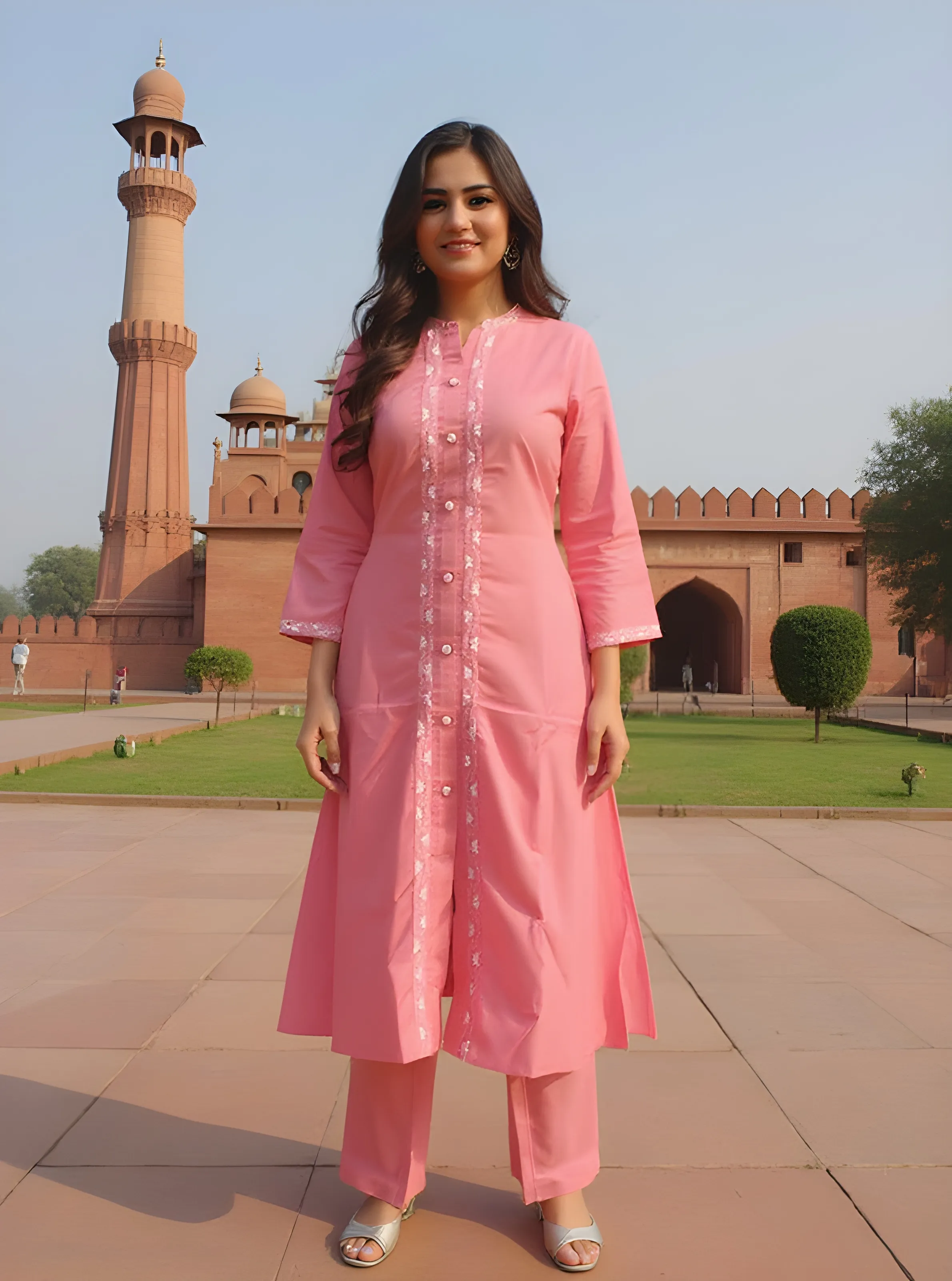 Karigari Pink Embellished Kurta Set