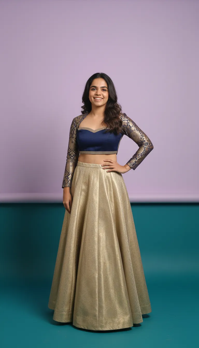 Seema Singh Navy & Gold Lehenga Set