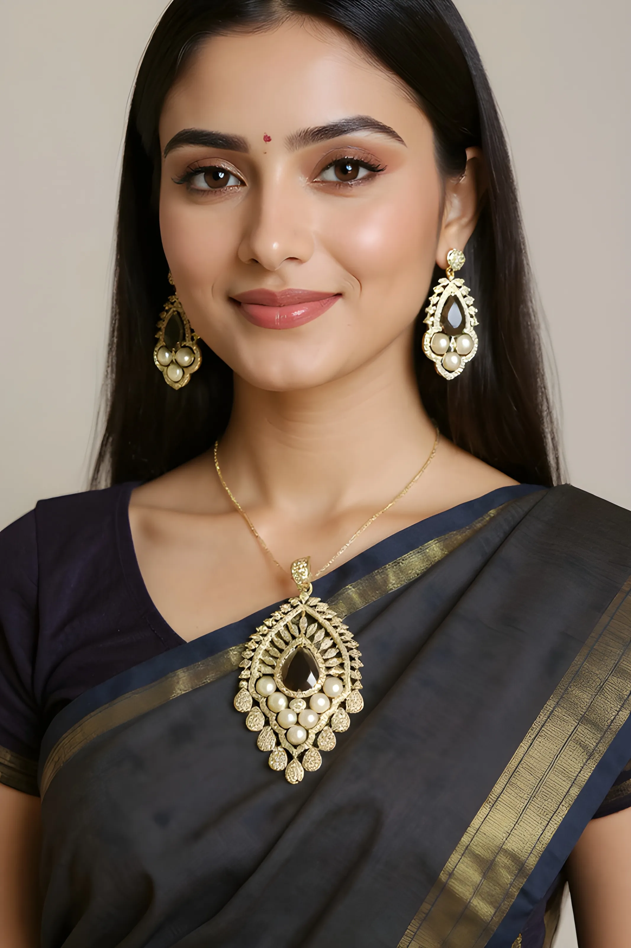 Silver Pendant Earring Set