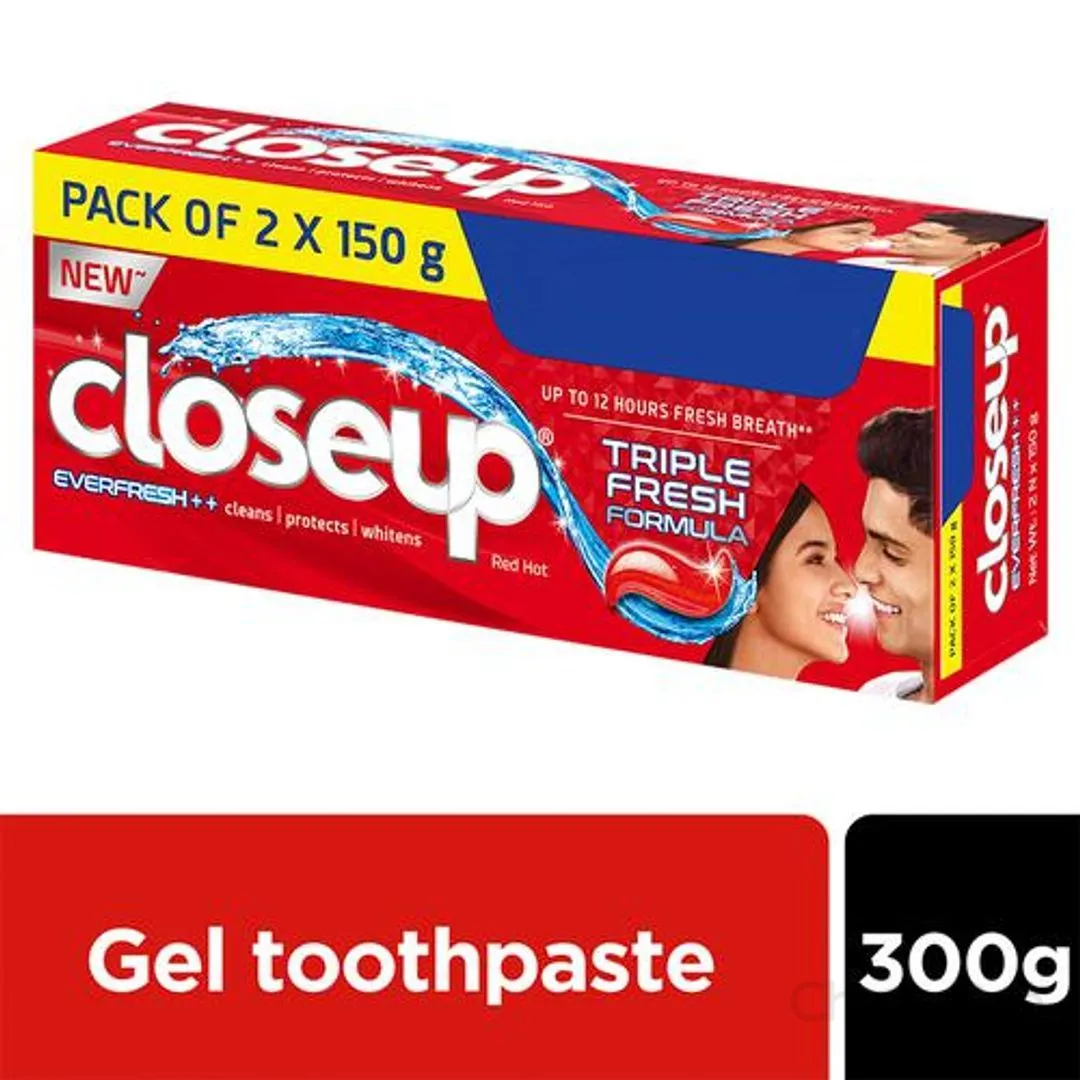 Close Up Everfresh+ Anti-Germ Toothpaste - Red Hot 300 g (2 x 150 g)