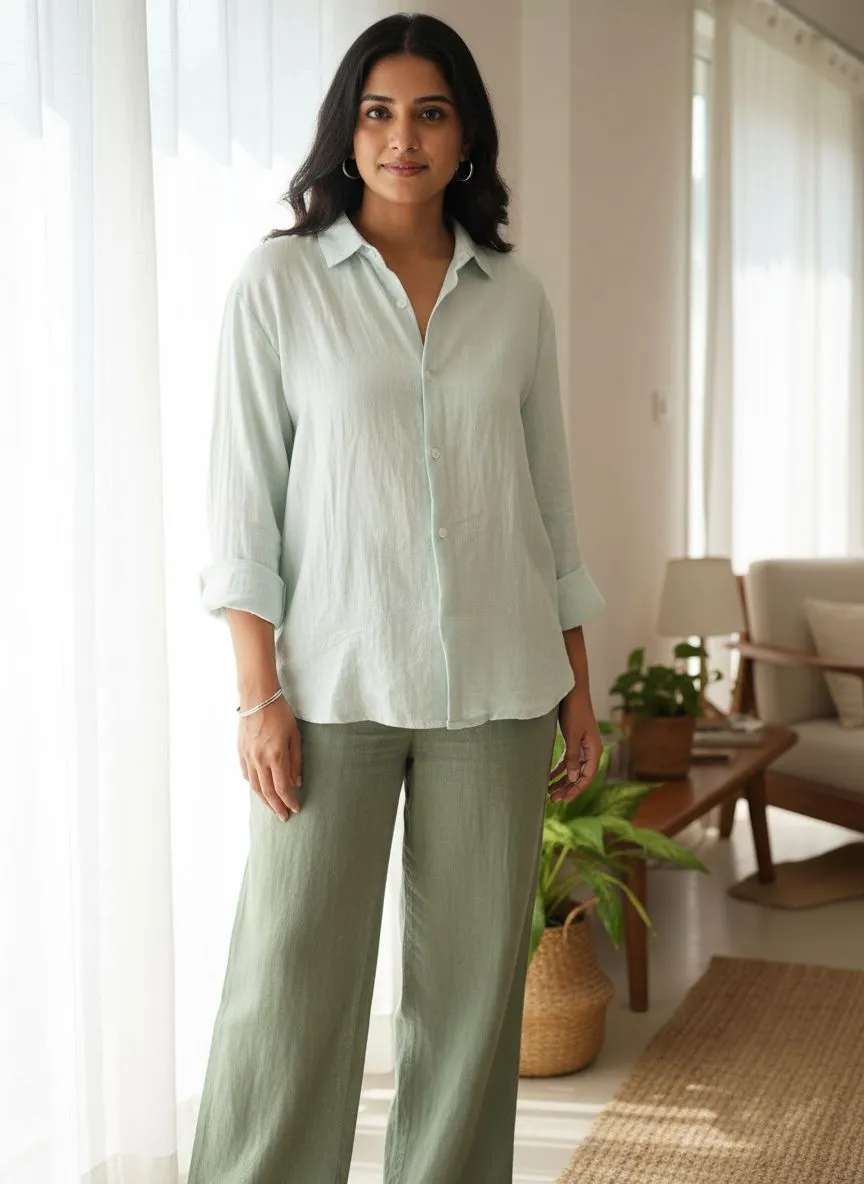 Green  Linen Shirt