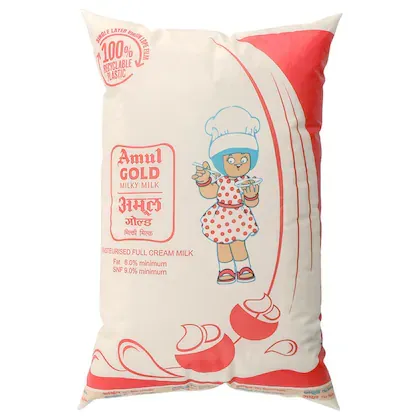 Amul Gold Full Cream Milk Pouch 1 L