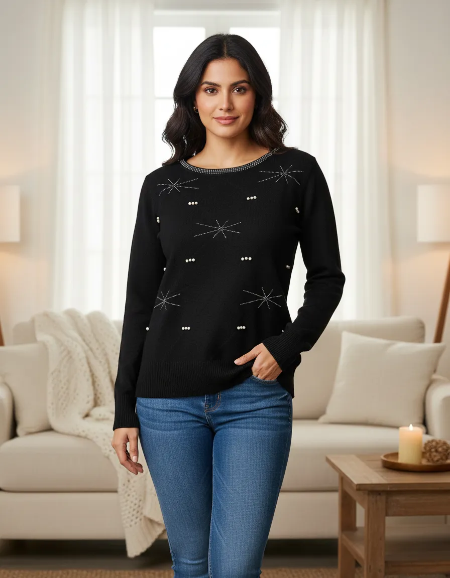 Embellished Woolen Sweater