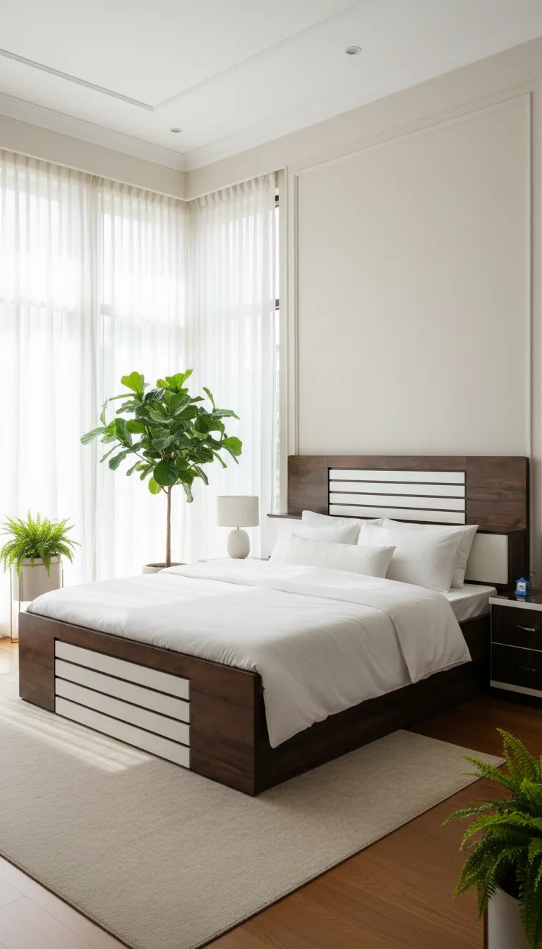 Modern Wooden Bed.