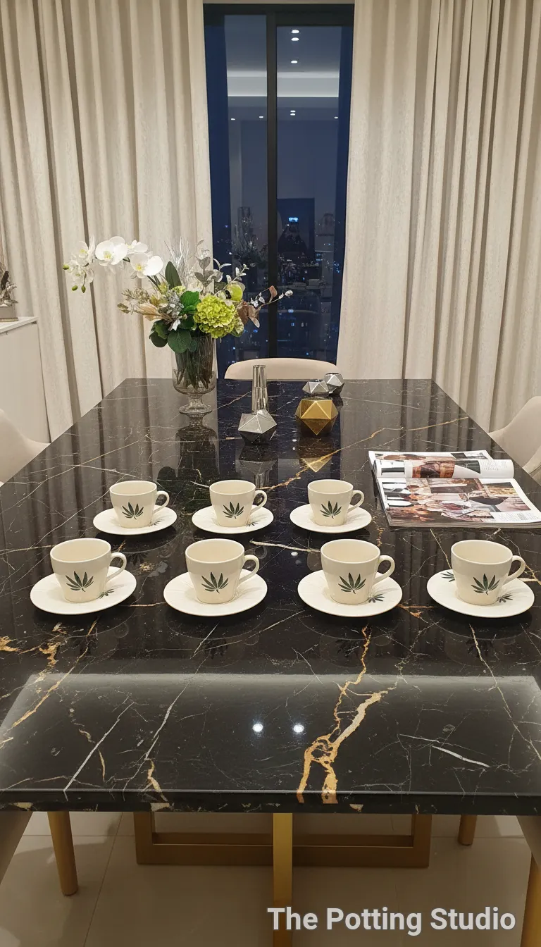 Ceramic Coffee Cup and Saucer Set, Set of 6,