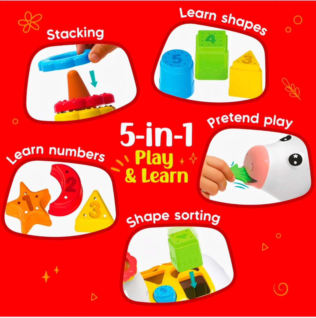Leaps & Bounds Cow Shape Sorter view 3