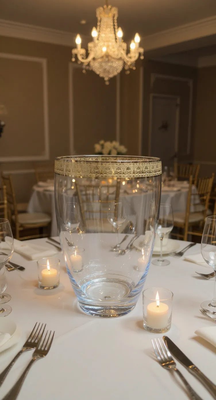 Gold-Accented Glass Vase