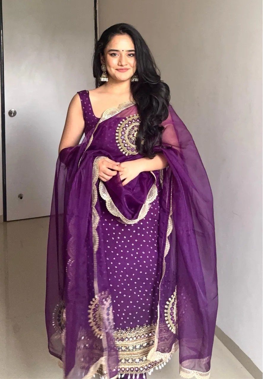 'Ada' Suit Set- Purple view 2