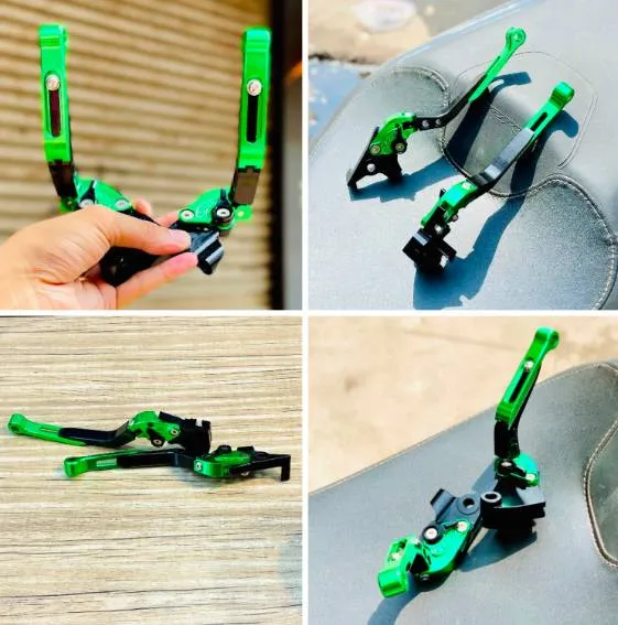 Adjustable Foldable Clutch Lever For Kawasaki Ninja 300/ 400 Sarkkart Premium Quality Adjustable Lever (Green)