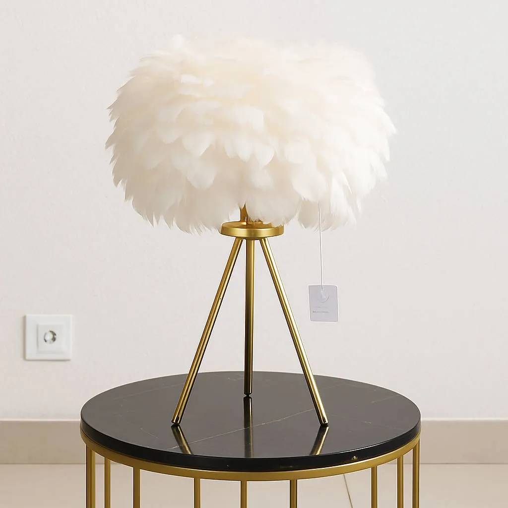 Feather Tripod Table Lamp