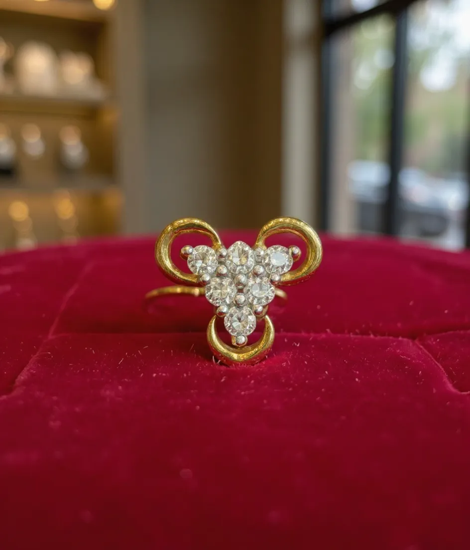 Gold and Diamond Nose Pin