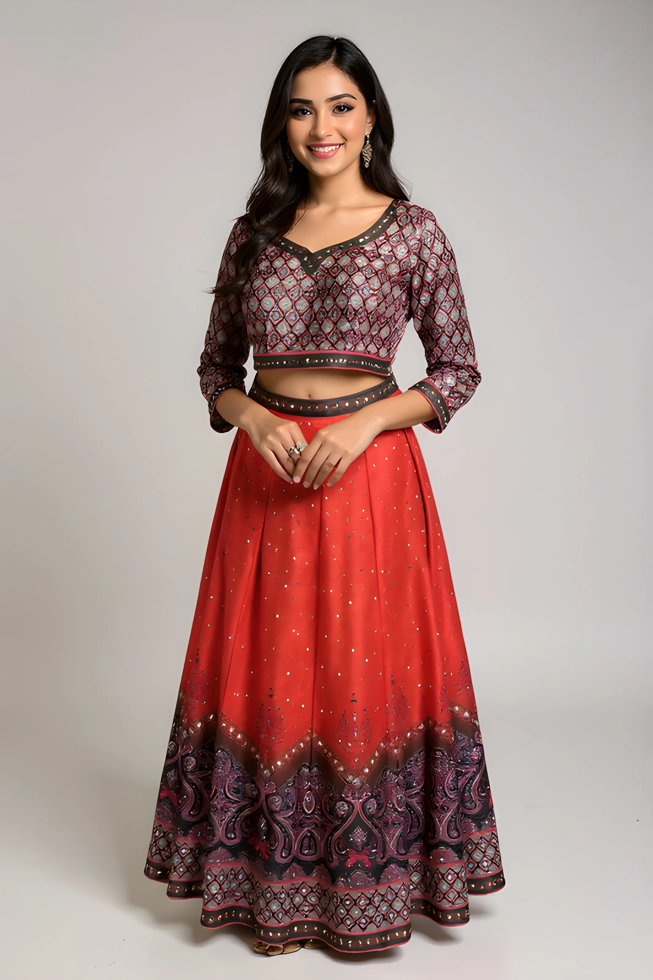 Traditional Embroidered Lehenga