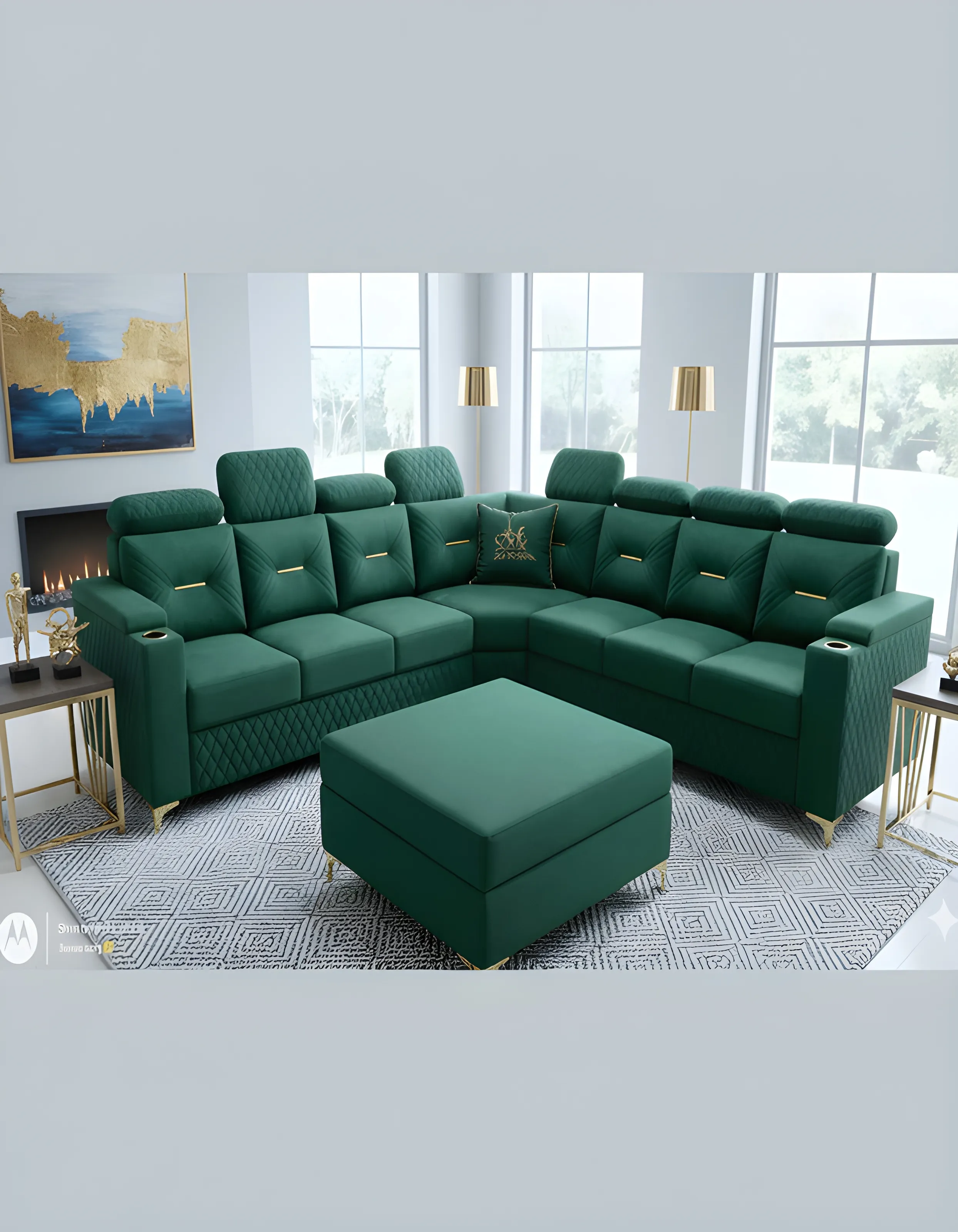 Emerald Green Sectional Sofa