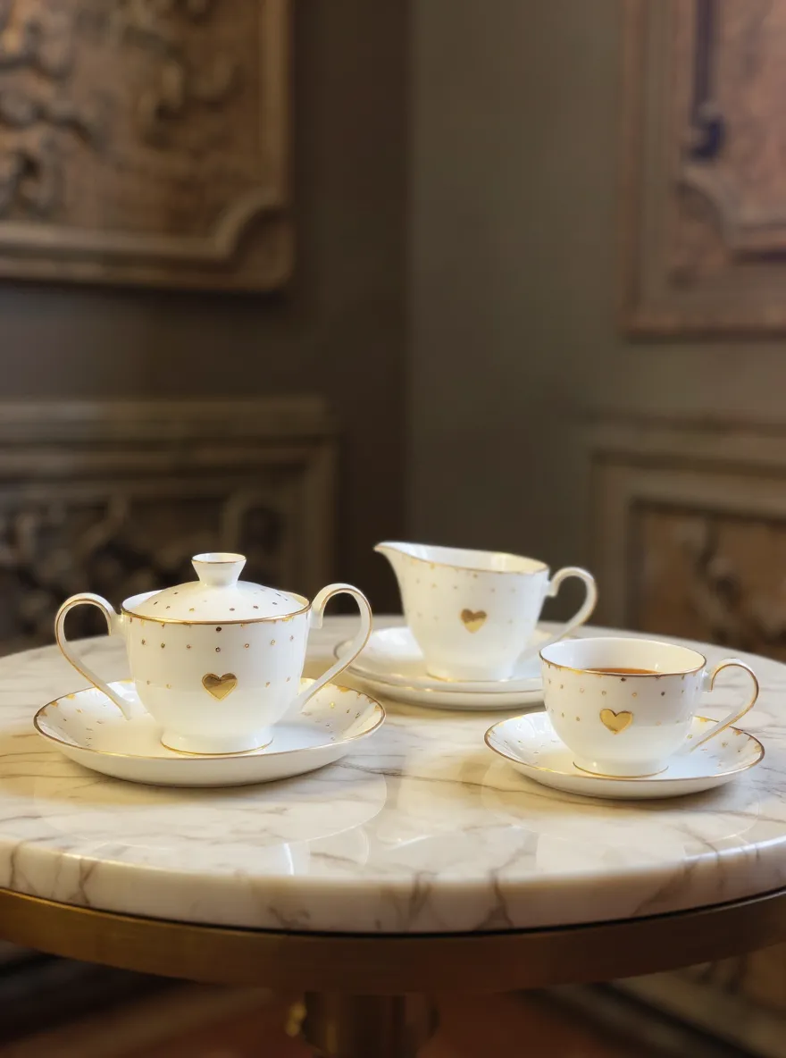 White Gold Tea Set