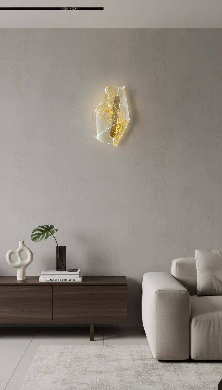 Amar Decor Golden Leaf Wall Lamp