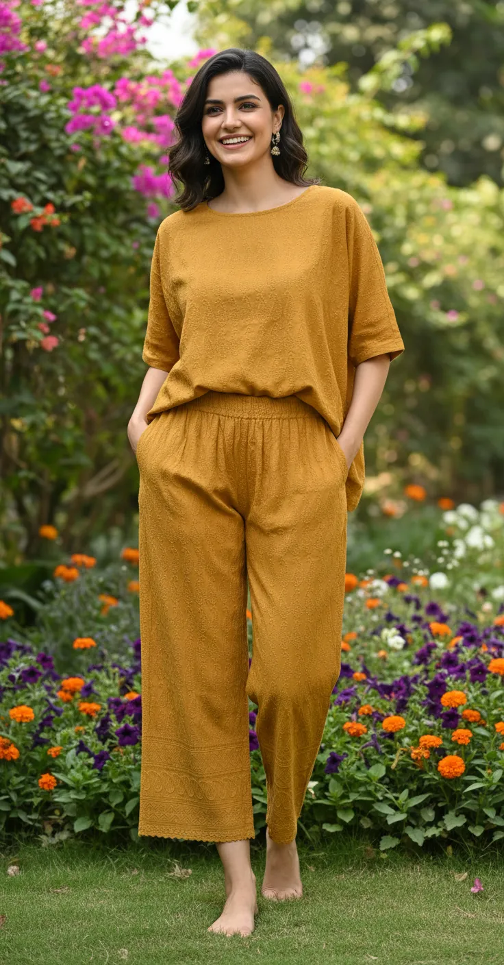 Embroidered Palazzo Pants