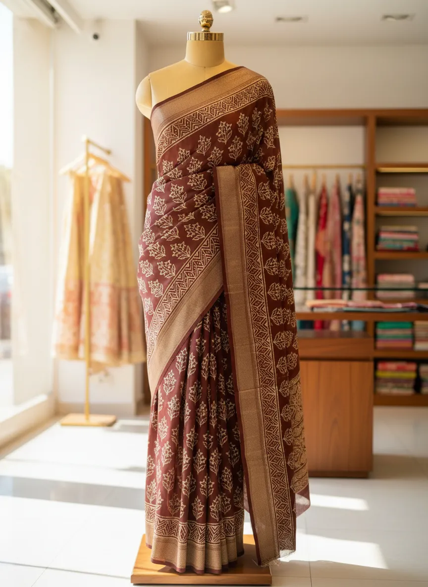 Karigari Traditional Print Saree