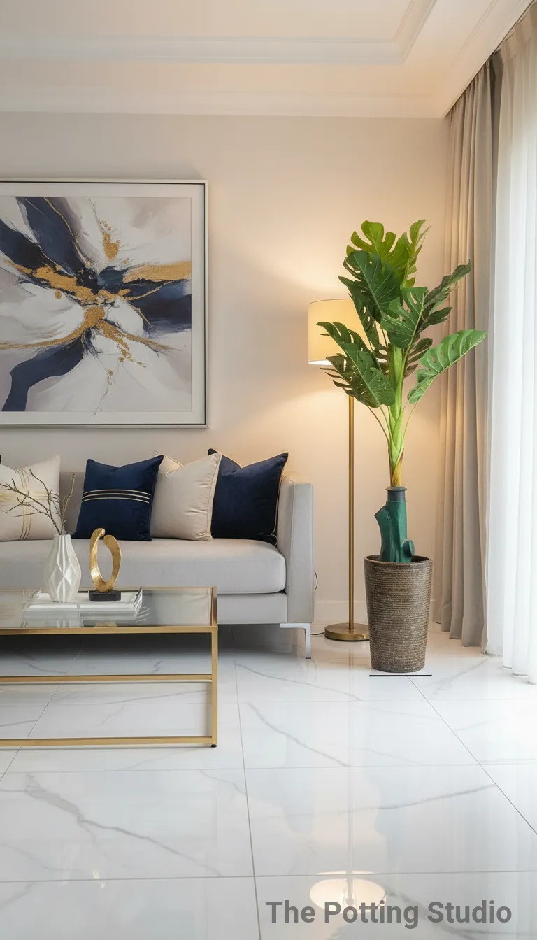 Artificial Monstera Plant in Ceramic Vase 60"