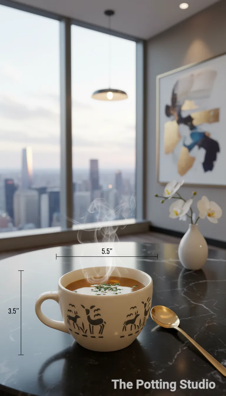 Ceramic Mug with Deer Design For Soup.
