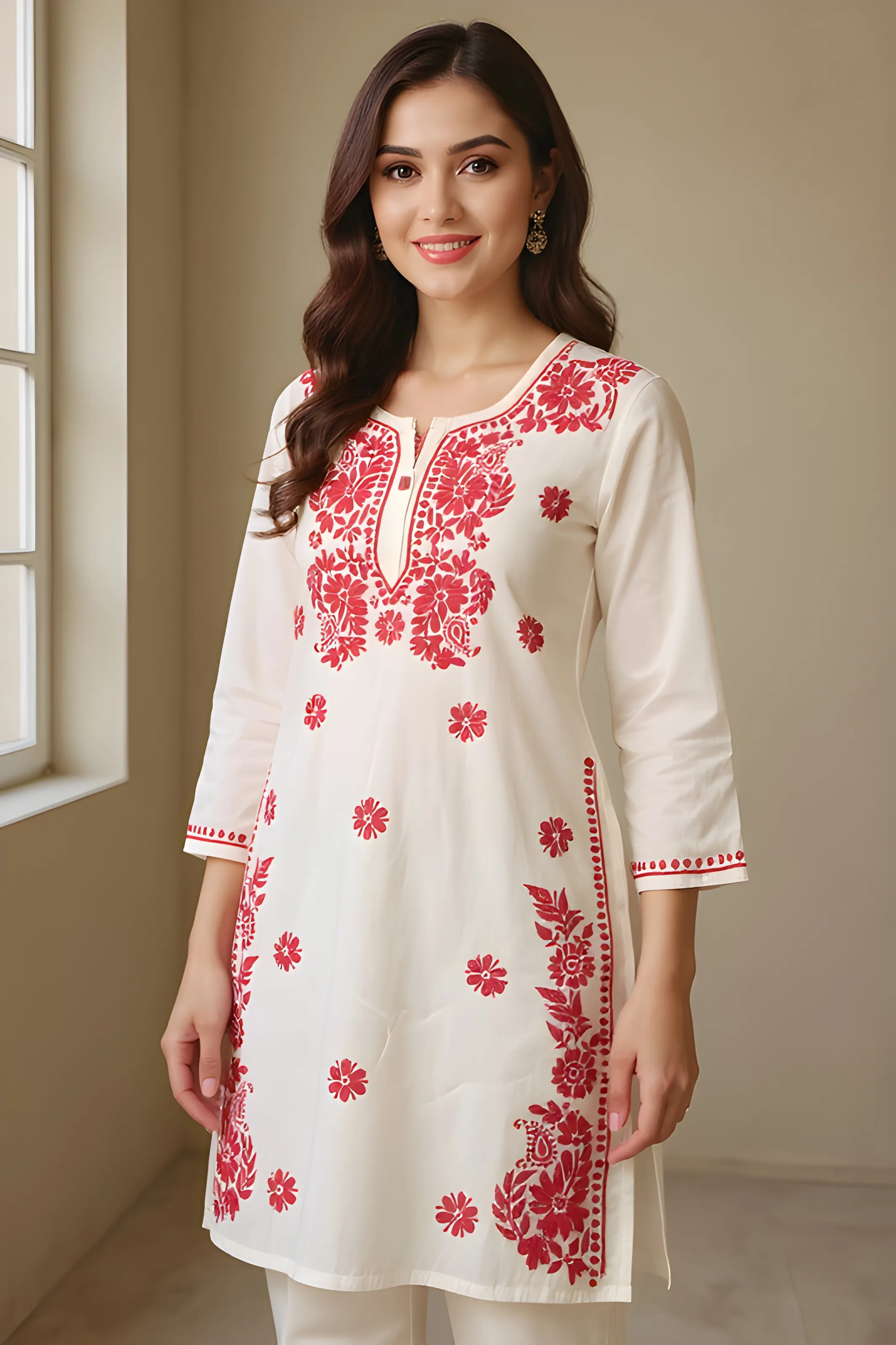 Embroidered Chicken Kurti
